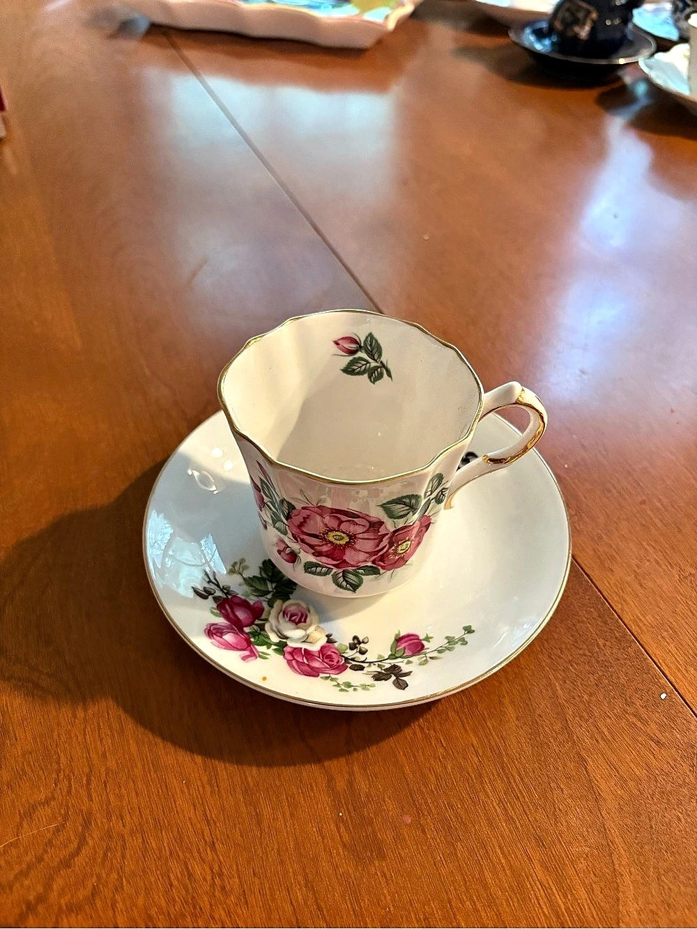 Royal Albert Floral Teacup & Saucer White & Pink
